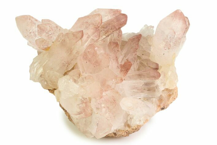 Spotted Pink-Hued Quartz Crystal Cluster - India #358800